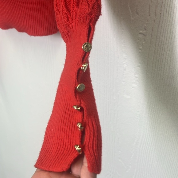 Lilly Pulitzer - Jacquetta Gold Button Sleeves Scalloped Neck Sweater Size Small - Picture 8 of 13